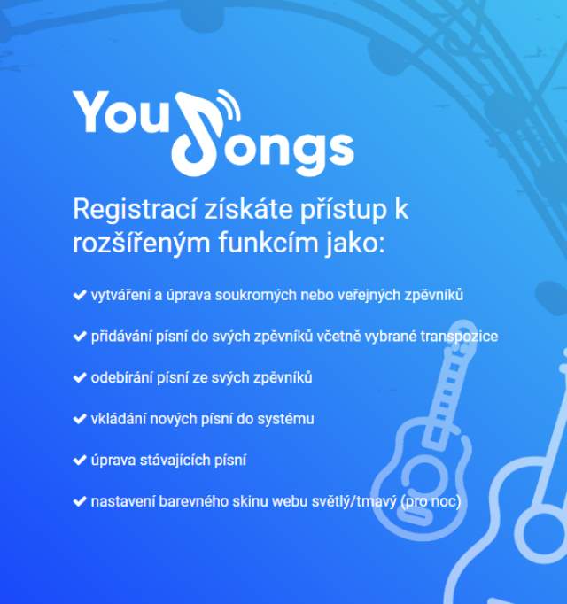 Registrace do portálu YouSongs